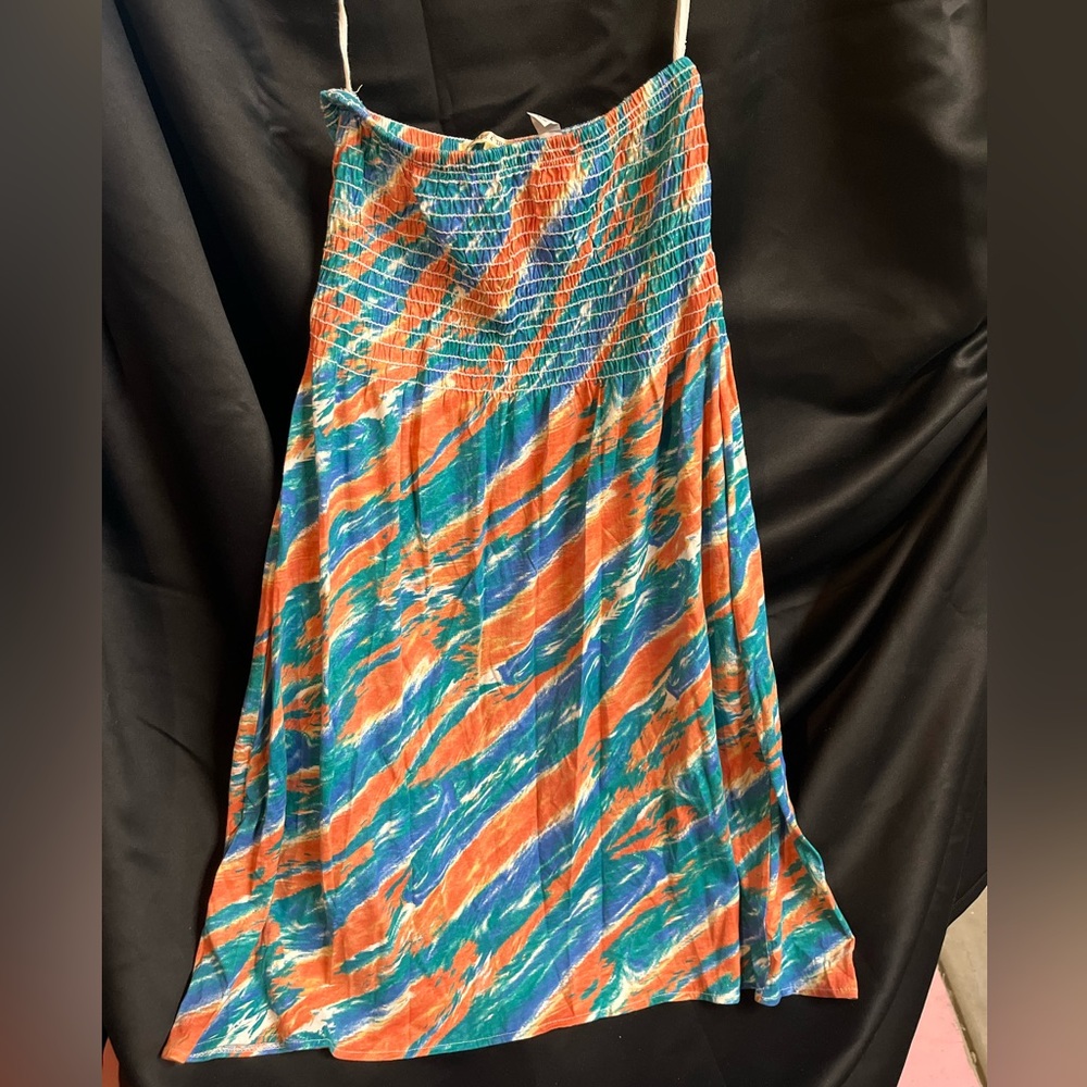 Rainbow strapless dress